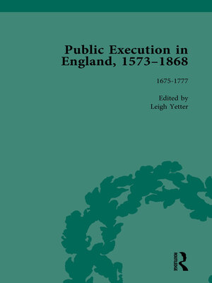 cover image of Public Execution in England, 1573-1868, Part I Vol 3